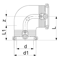 Электросварной отвод 90° d20-d63 со встроенными фиксаторами